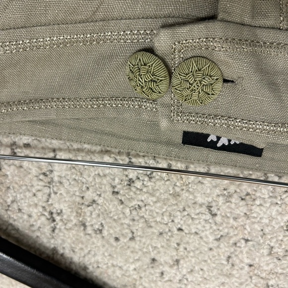 Pure Linen side 10p EUC ultra wide flair 100 percent linen pants with buttons - Picture 13 of 13